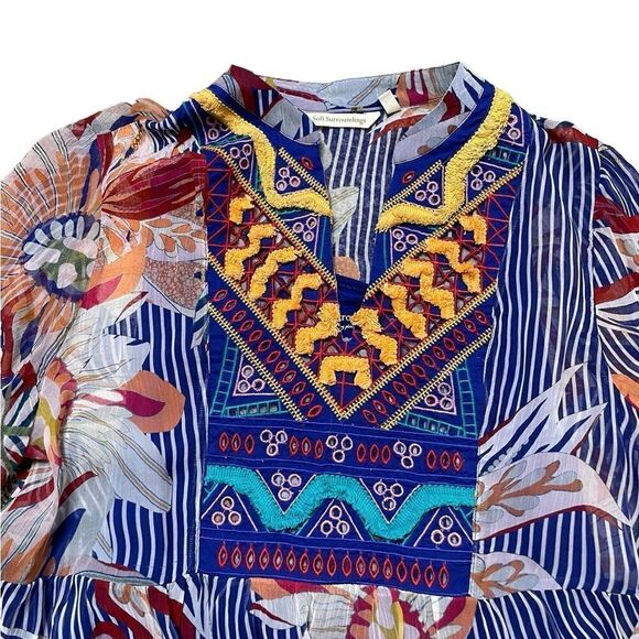 SOFT SURROUNDINGS Sheer Tory Tunic Shirt Size Medium - Picture 5 of 9